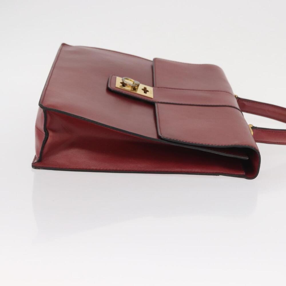 CELINE Hand Bag Leather Red Gold Auth 161005 - Picture 3 of 16